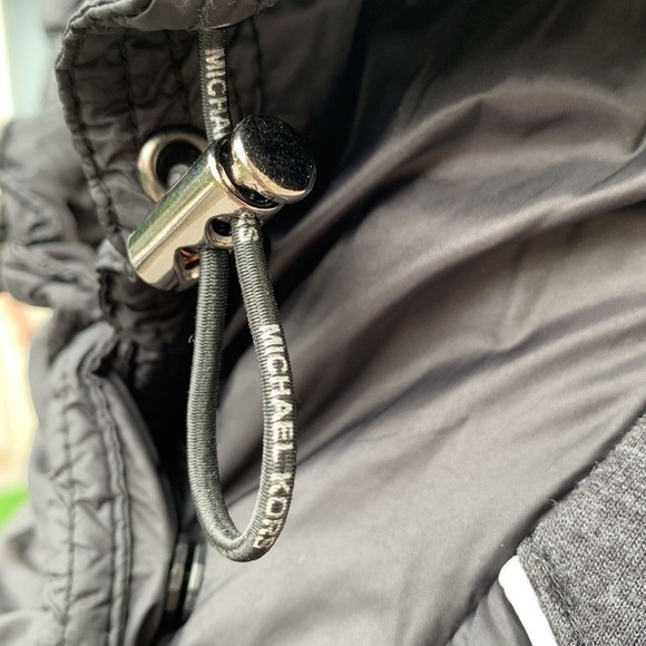 Michael MICHAEL KORS Mixed Media Quilted Jersey Knit Jacket - Black/Gray - Picture 3 of 16